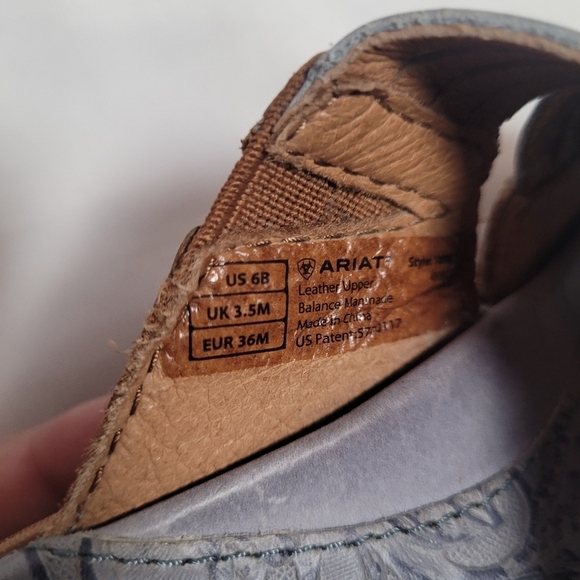 Ariat Costa Gray Blue Brown Leather Strap Slides Sandals Women's Size 6B - Picture 8 of 8